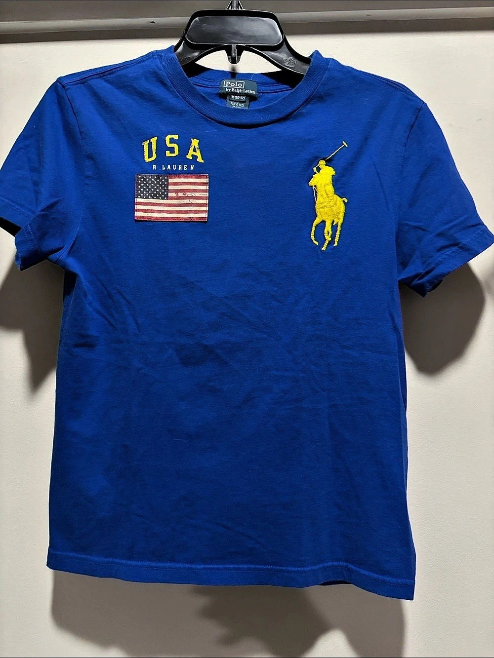Polo Ralph Lauren USA Flag Pony Tee Blue Size Medium